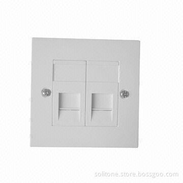 86 Type Faceplate with 2 Ports for Cabling Network, Made of ABS Plastic